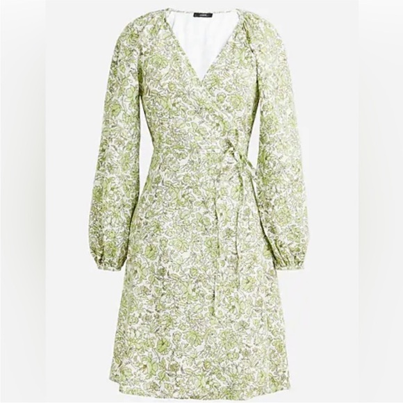 J. Crew Linen wrap dress in tossed floral - Picture 2 of 5